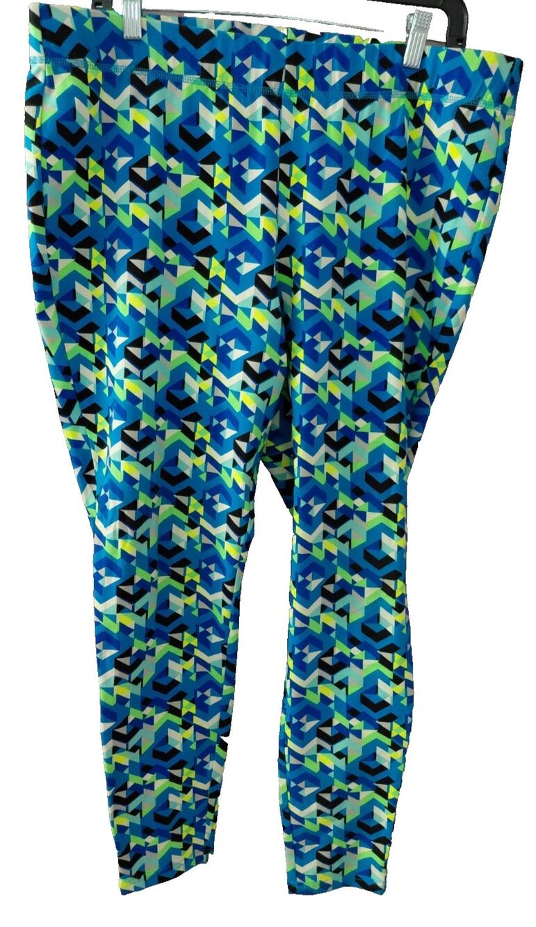 Lane Bryant Livi Active Wear 7/8 Wicking Leggings SX 18/20 High Waist Geometric